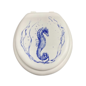 Cush'n Soft Seahorse Pattern Padded Toilet Seat