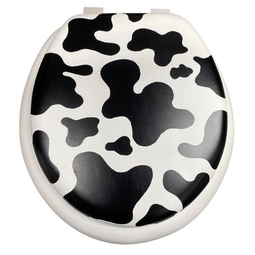 Cow Patch Padded Toilet Seat
