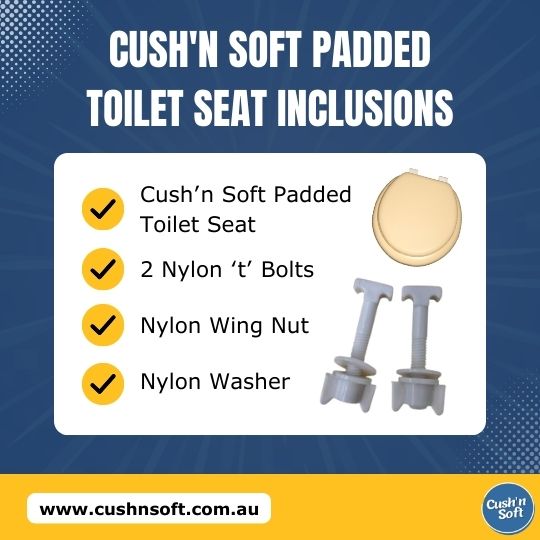 Cush'n Soft Padded Toilet Seat Inclusions