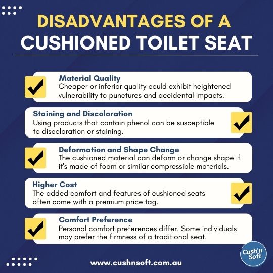 DISADVANTAGES OF A CUSHIONED TOILET SEAT